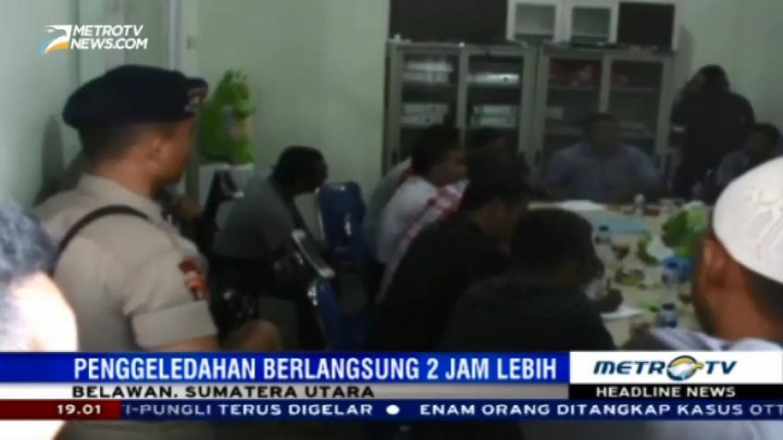 Polisi Geledah Kantor Tenaga Kerja Buruh Bongkar Muat di Belawan