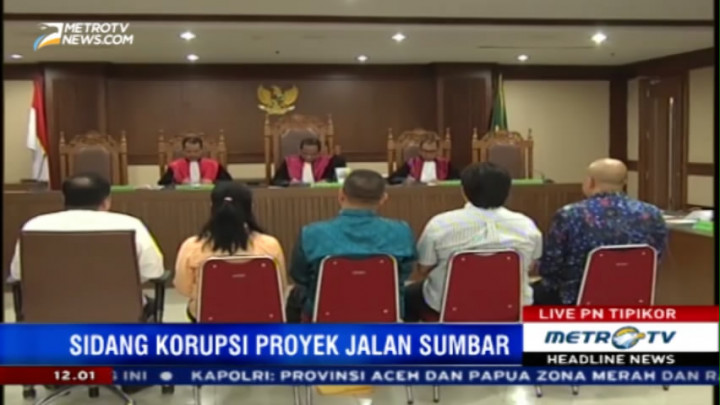 Sidang Kasus Suap Proyek Jalan di Sumbar, JPU Hadirkan Lima Saksi