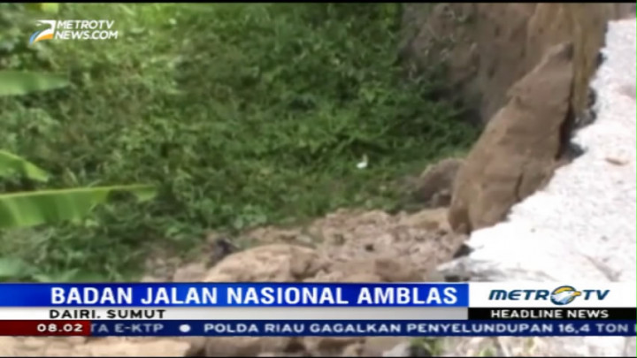 Hujan Tinggi, Badan Jalan Nasional di Dairi Ambles