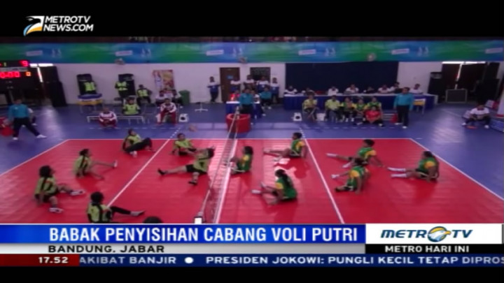 Penyisihan Voli Duduk Putri, Tim Kaltim Unggul dari Jatim