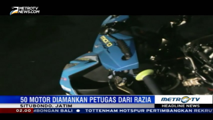 Razia Balapan Liar, Polres Situbondo Amankan 50 Motor