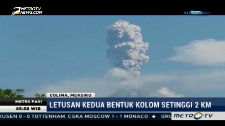 Gunung Colima Meletus, Abu Membumbung Setinggi 2 Km
