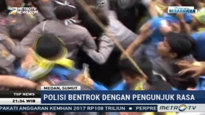 Dua Tahun Jokowi-JK Diwarnai Bentrok Mahasiswa dengan Polisi
