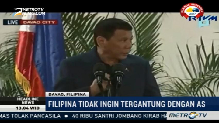 Duterte Bantah Ingin Filipina Berpisah dengan AS