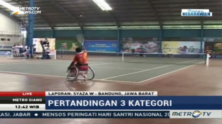 Final Tenis Lapang Kursi Roda Sempat Tertunda Karena Hujan