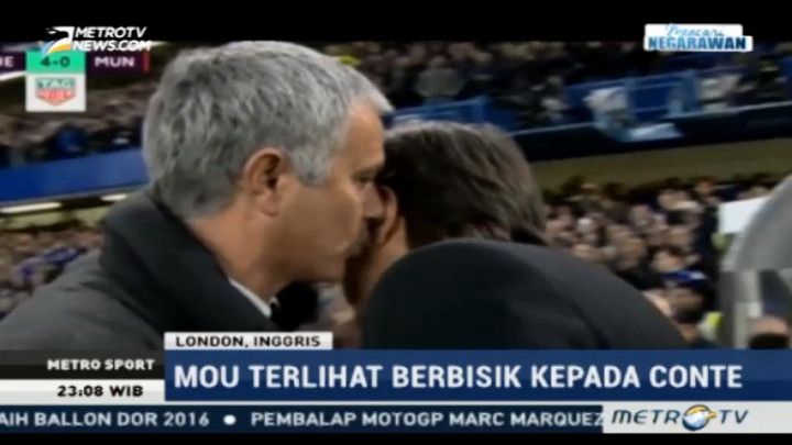 Kesal, Mourinho Bisik-bisik dengan Conte