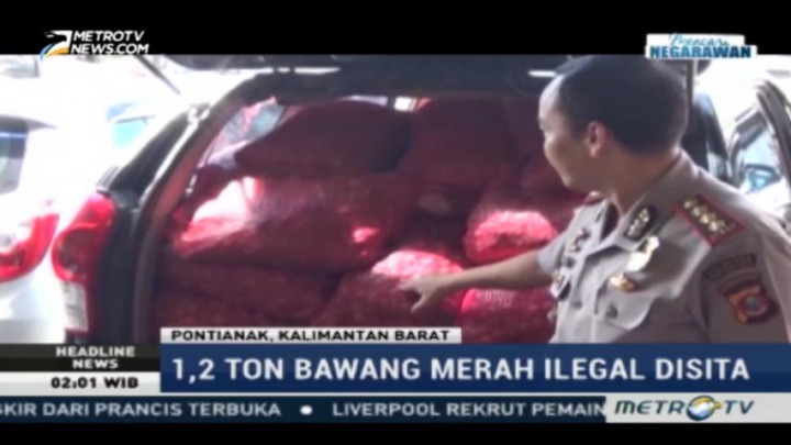 Polresta Pontianak Amankan 1,2 Ton Bawang Merah Selundupan