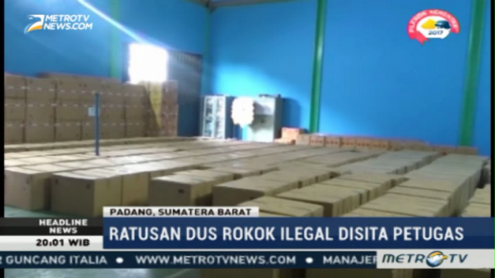 Petugas Sita Ratusan Dus Rokok Ilegal di Padang