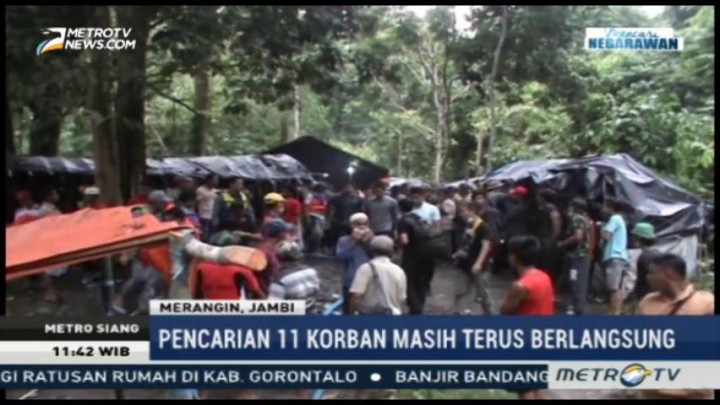 Pencarian 11 Korban Longsor Tambang Ilegal Masih Dilakukan