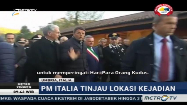 PM Italia Matteo Renzi Tinjau Lokasi Gempa