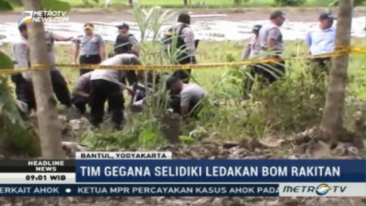 Olah TKP Ledakan Bom Rakitan di Bantul Terus Dilakukan
