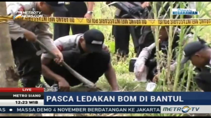 Polisi Masih Berjaga di Lokasi Ledakan Bom Bantul