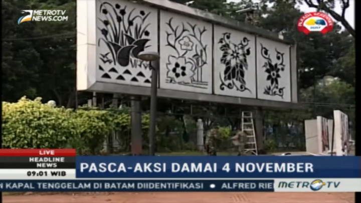 Sejumlah Fasilitas Umum di Monas Mengalami Kerusakan