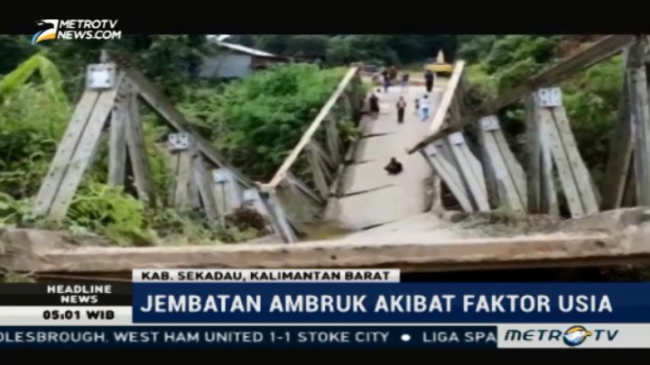 Jembatan di Sekadau Ambuk Usai Dilintasi Truk