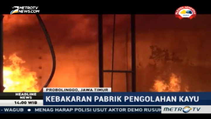 Sebuah Pabrik Pengolahan Kayu di Probolinggo Terbakar