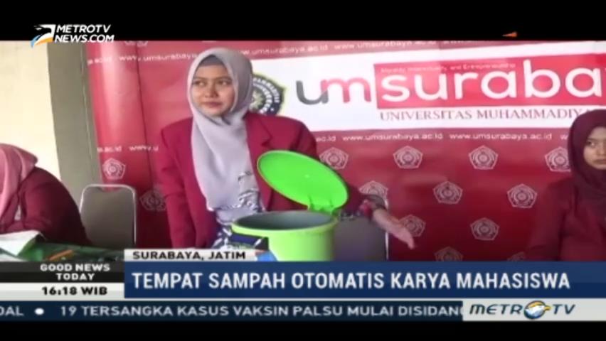 Mahasiswa di Surabaya Kembangkan Tempat Sampah Pintar