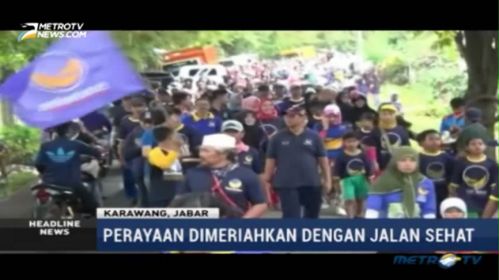 Ribuan Warga Karawang Ikuti Jalan Sehat HUT ke-5 Partai NasDem