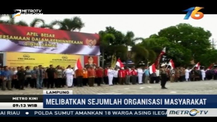 Forkopimda Lampung Gelar Apel Kebersamaan Dalam Kebhinekaan Cinta Damai