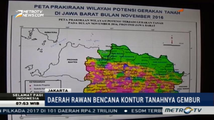 Ini Daerah Rawan Bencana Tanah Bergerak di Jawa Barat