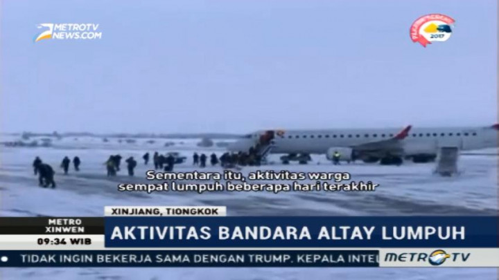 Aktivitas di Bandara Altay-Tiongkok Lumpuh akibat Badai Salju