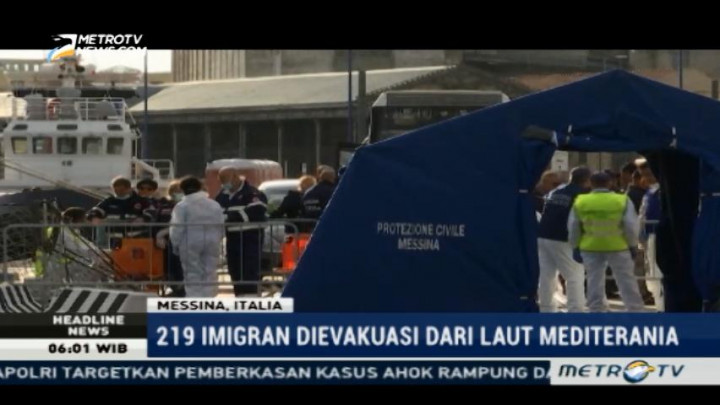 Italia Evakuasi 219 Imigran dari Laut Mediterania