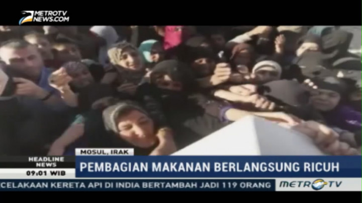 Pembagian Makanan di Mosul Berlangsung Ricuh