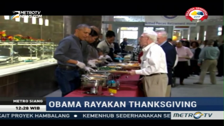 Obama Rayakan Thanksgiving Bersama Veteran