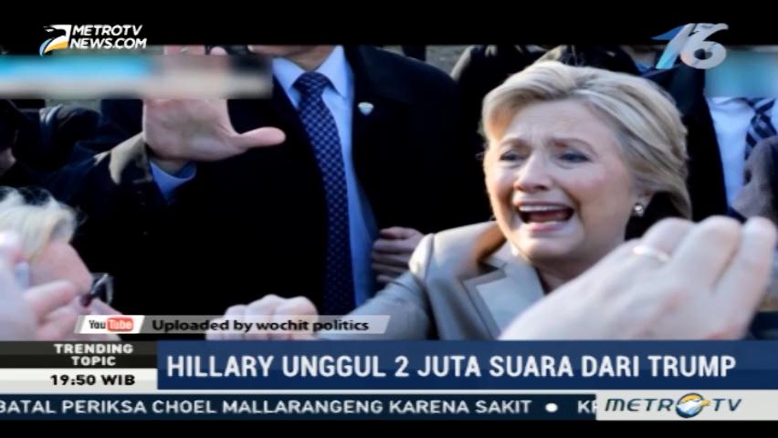 Kalah dari Trump, Hillary Unggul Dua Juta Suara