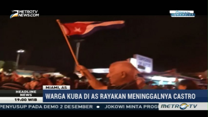 Ribuan Warga Kuba di Miami Rayakan Meninggalnya Fidel Castro