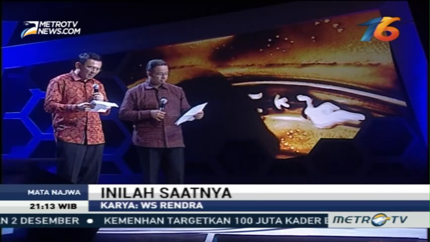 Ahok dan Anies Bawakan Puisi Inilah Saatnya Karya WS Rendra