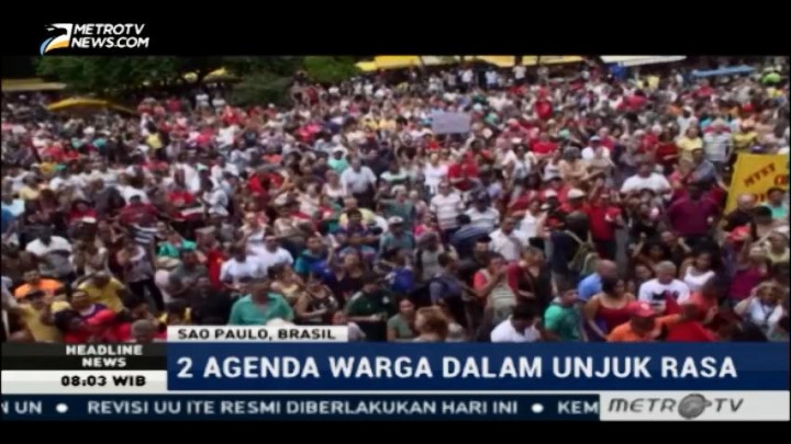 Ribuan Warga Brasil Turun ke Jalan Desak Presiden Temer Mundur
