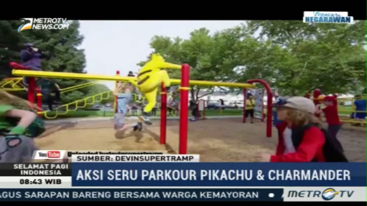 Saat Karakter Pokemon Beratraksi Parkour