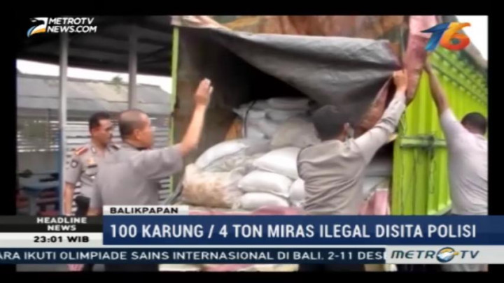 14 Ton Miras Ilegal Disita Polda Kaltim