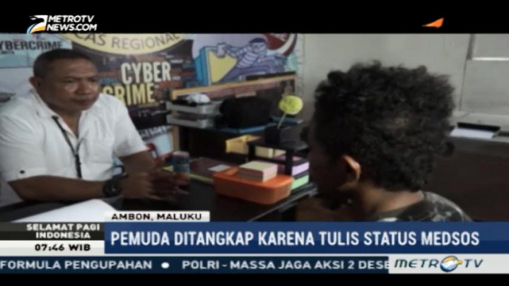 Tulis Status Berbau SARA, Pemuda asal Maluku Ditangkap