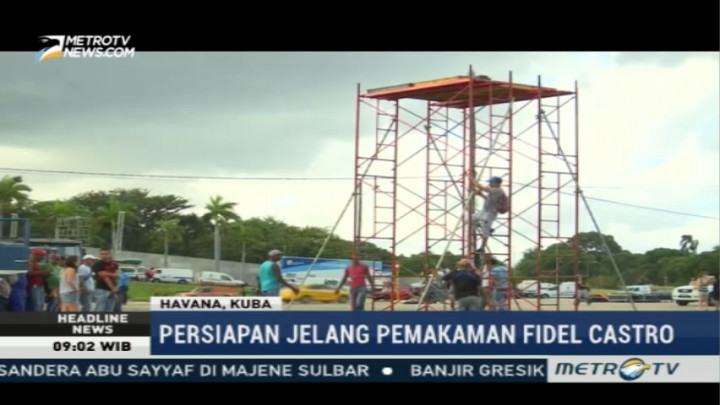 Persiapan Warga Kuba Berikan Penghormatan Terakhir untuk Fidel Castro