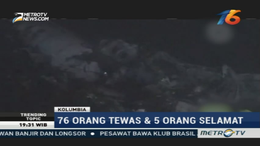 Pesawat Membawa Pesepakbola Klub Brasil Jatuh di Kolombia