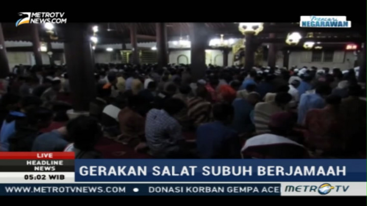 Pelaksanaan Salat Subuh Nasional di Masjid Gedhe Kauman