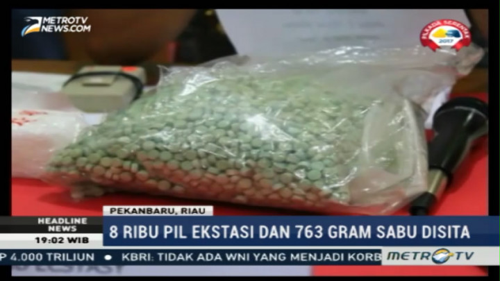 Polda Riau Tangkap Dua Pengedar Ekstasi dan Sabu Senilai Rp2 M