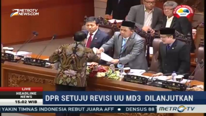 DPR Setuju Revisi UU MD3 Dilanjutkan