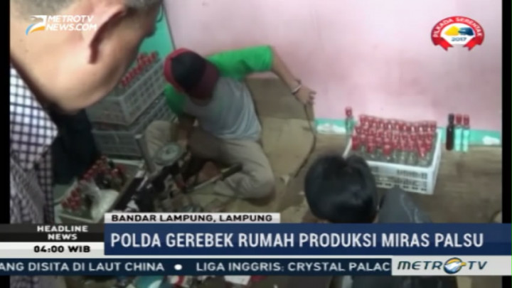 Polda Lampung Gerebek Rumah Produksi Miras Palsu