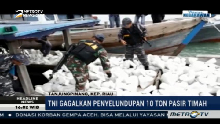 TNI AL Gagalkan Penyelundupan 10 Ton Pasir Timah