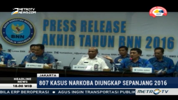 BNN Ungkap 807 Kasus Narkotika Sepanjang 2016