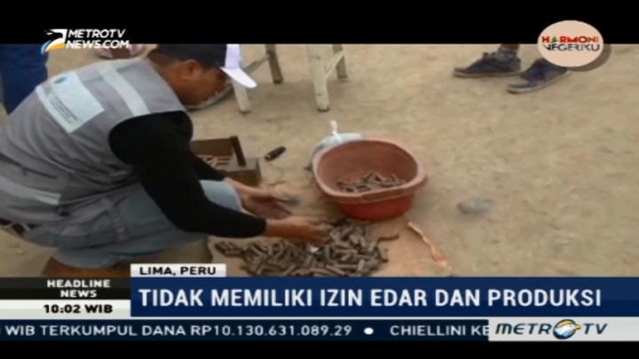 Satu Setengah Ton Kembang Api Ilegal Disita Otoritas Peru.