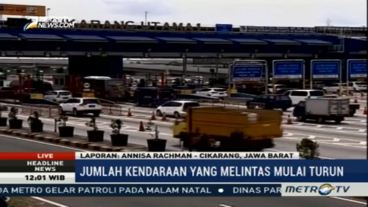 Volume Kendaraan di Gerbang Tol Cikarang Utama Berangsur Turun