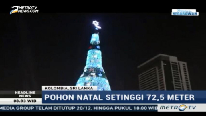Pohon Natal Setinggi 72,5 M Meriahkan Perayaan Natal di Srilanka