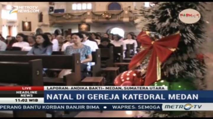 Lebih dari 1.500 Warga Medan Rayakan Natal di Gereja Katedral