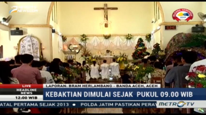 Perayaan Natal di Gereja Katolik Hati Kudus Aceh Berlangsung Khidmat