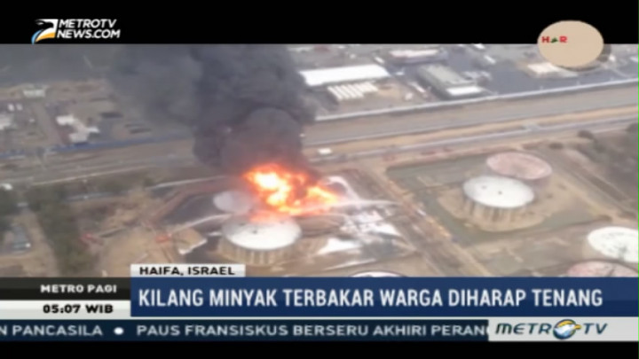 Kilang Minyak di Israel Kebakaran