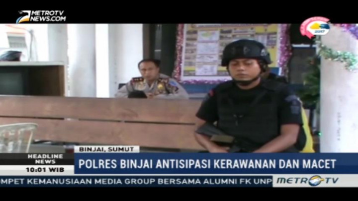 Libur Akhir Tahun, Aparat Bersenjata Lengkap Bersiaga di Binjai