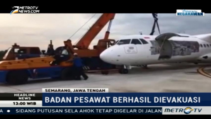 Badan Pesawat Wings Air yang Tergelincir Berhasil Dievakuasi